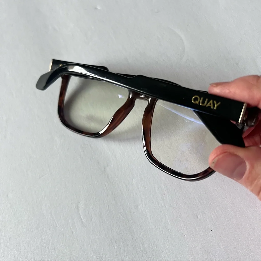 QUAY HARDWIRE 126 BLUELIGHT READING GLASSES NO MAGNIFICATION TORTOISE BLACK NWOT